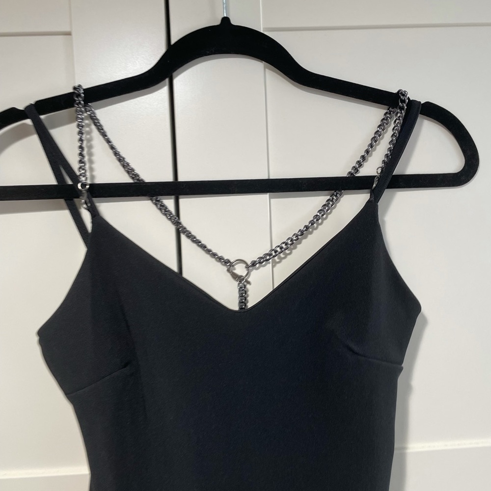 Boohoo Strappy Metal Trim Ribbed Midi Dress View 5